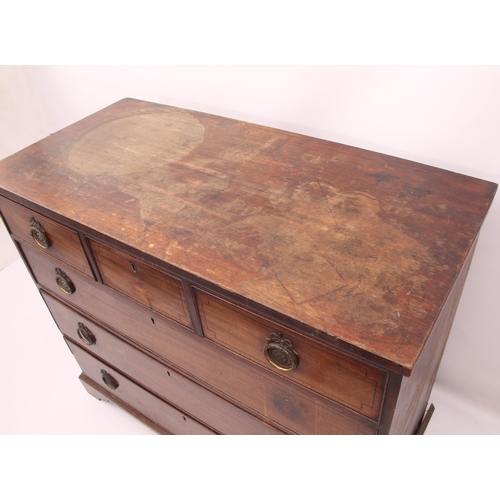 452 - A George IV mahogany straight-front chest of drawers - the plain top over three short and three long... 