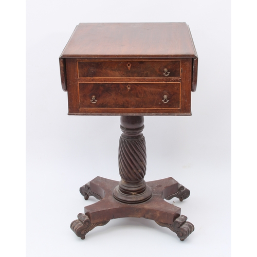 453 - A late-Regency mahogany dropflap Pembroke work table - the rectangular dropflap top over two well-fi... 