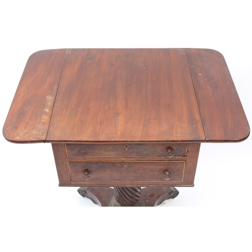 453 - A late-Regency mahogany dropflap Pembroke work table - the rectangular dropflap top over two well-fi... 