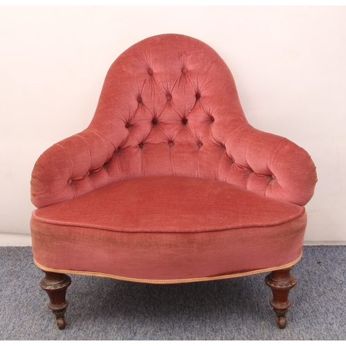 456 - A late-Victorian or Edwardian four-piece conversation chair suite - comprising a pair of small sette... 