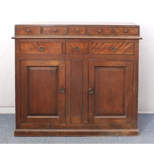 460 - A mid-19th century mahogany, beech and pine country house style housekeeper's cabinet - the top with... 