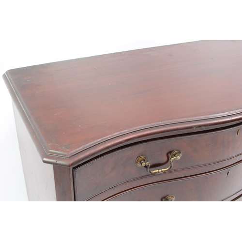 527 - A George III style serpentine mahogany chest of drawers - first half 20th century, the moulded top o... 