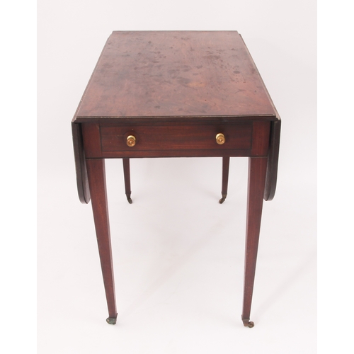 528 - A George III mahogany Pembroke table - the rectangular top with rounded angles, over a single end-dr... 