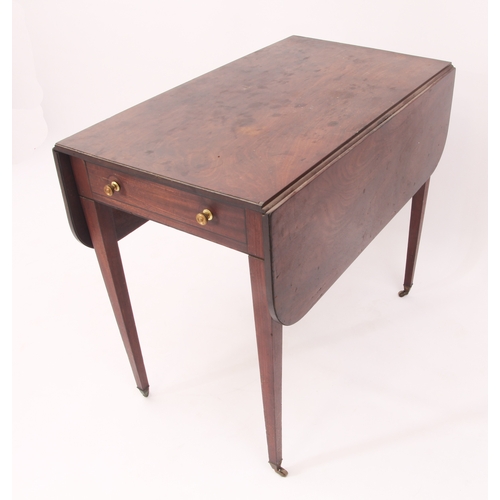 528 - A George III mahogany Pembroke table - the rectangular top with rounded angles, over a single end-dr... 