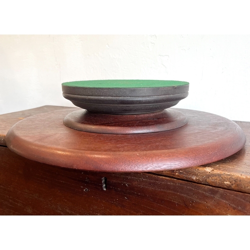 530 - A Georgian-style mahogany Lazy Susan - mid-20th century, the dished top on a turned swivel base with... 