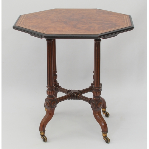 541 - A good quality late-Victorian amboyna, walnut and ebonised centre table in the Aesthetic taste - the... 