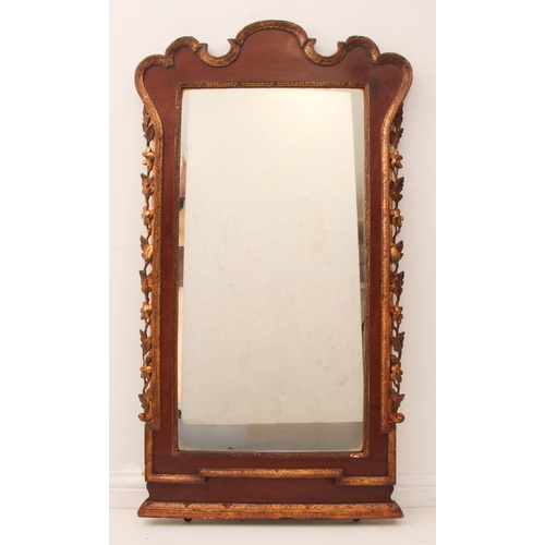 570 - A George II style mahogany and parcel-gilt pier glass or mirror - probably early 19th century, the r... 