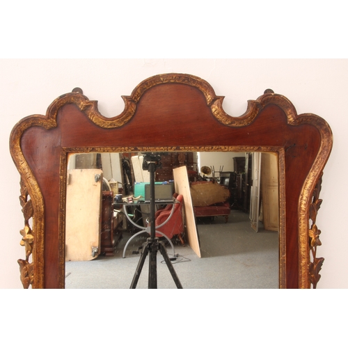 570 - A George II style mahogany and parcel-gilt pier glass or mirror - probably early 19th century, the r... 