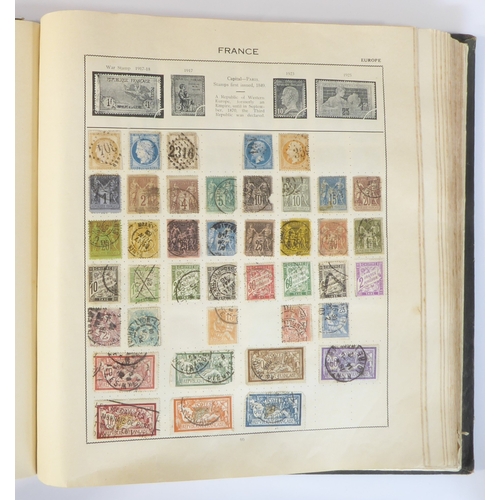 759 - A 'Triumph Stamp Album of the World' - a good collection of GB and world stamps, mostly Victoria to ... 