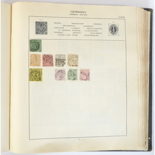 759 - A 'Triumph Stamp Album of the World' - a good collection of GB and world stamps, mostly Victoria to ... 