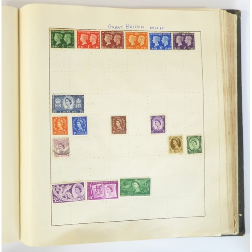 759 - A 'Triumph Stamp Album of the World' - a good collection of GB and world stamps, mostly Victoria to ... 