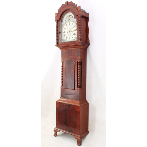 261 - A mid-19th century Welsh mahogany eight day longcase clock with moonphase by William Meredith of Mer... 