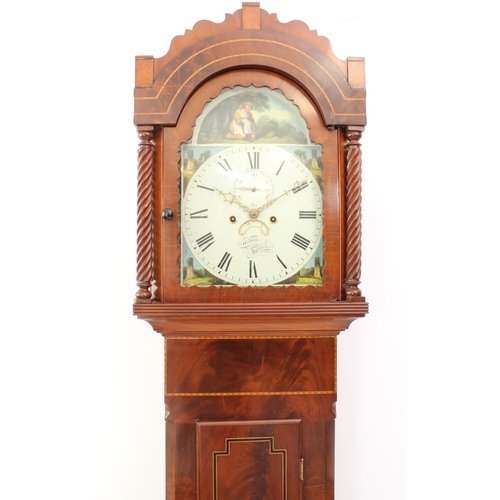 273 - A mid-19th century Cornish inlaid mahogany eight day longcase clock by Hodge of Helston - the signed... 