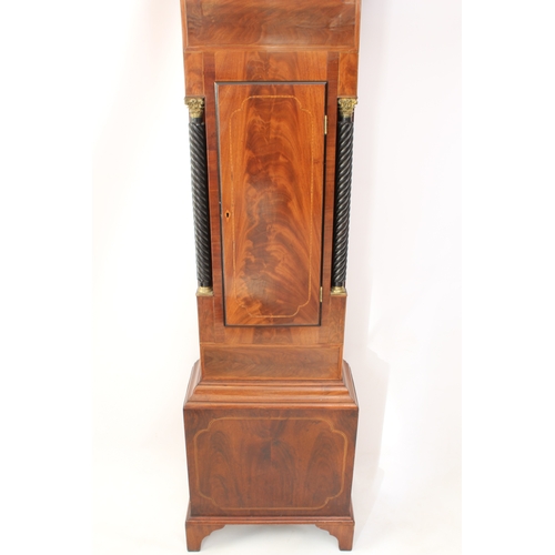 283 - A Regency inlaid mahogany eight day longcase clock with moonphase by Thomas Trall of Brisol - the si... 