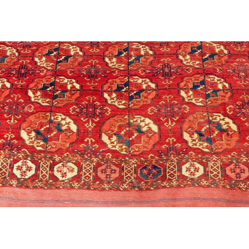 610 - A good Tekke Turkmen carpet - mid-19th century, with five vertical rows of thirteen gols, the main b... 