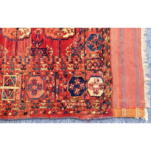 610 - A good Tekke Turkmen carpet - mid-19th century, with five vertical rows of thirteen gols, the main b... 