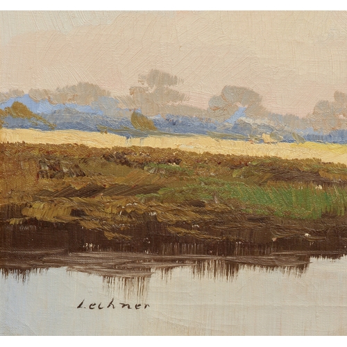 349 - Lechner (20th century)
 Summer river landscape with silver birch
 oil on canvas, signed lower left
 ... 