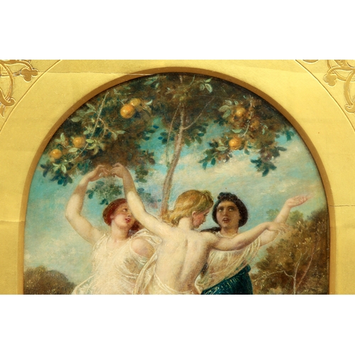 325 - William Edward Frost, RA (British, 1810-1877)
 Three nymphs dancing beneath an apple tree
 oil on pa... 