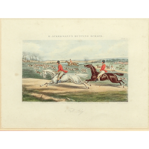 359 - A set of four hand coloured lithographs by J. Harris after Henry Alken, 'R. Ackermann's Hunting Scra... 