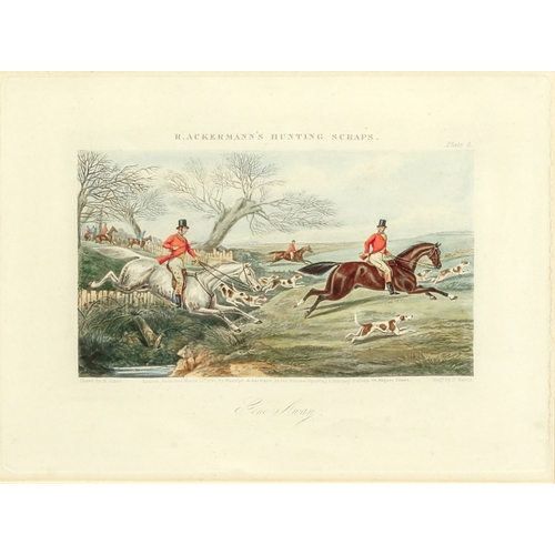 359 - A set of four hand coloured lithographs by J. Harris after Henry Alken, 'R. Ackermann's Hunting Scra... 