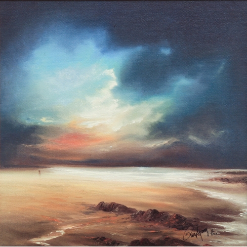 380 - **Philip Gray (Irish, b.1959)
 'Shorelight I'; 'Shorelight II'
 a pair of hand embellished canvas pr... 