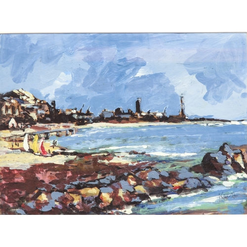 383 - Joe Koen (South African, 20th century)
 'Hobie beach (as seen from Shark Rock), Port Elizabeth'
 acr... 