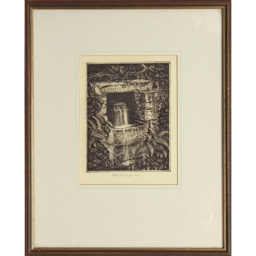 395 - Robin Tanner (British, 1904-1988)
 'The Drinking Trough'
 etching, signed lower margin in pencil
 9¼... 