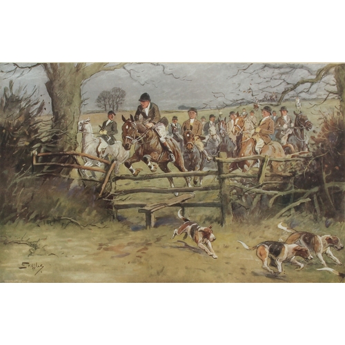 410 - Charles Johnson Payne, 'Snaffles' (British, 1884-1967)
 'The Staff College Drag Hunt'
 colour print,... 