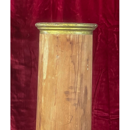 432 - A fine pair of Georgian pine architectural columns - of slightly tapered form, with gilt painted cap... 