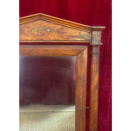 565 - A large Regency mahogany cheval mirror of impressive proportions - the rectangular plate within a be... 