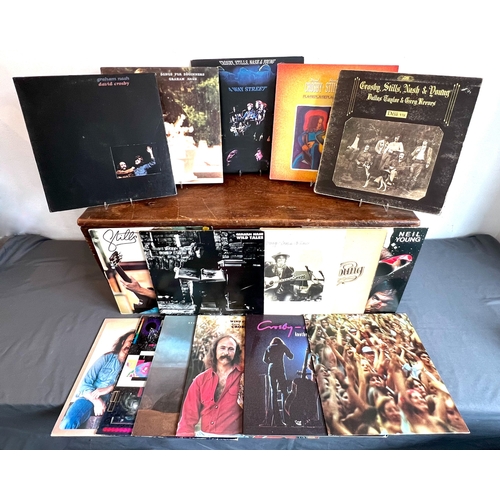 795 - Records: a collection of 1970s-80s vinyl Rock and Pop 33rpm LPs - including Crosby, Stills, Nash & Y... 