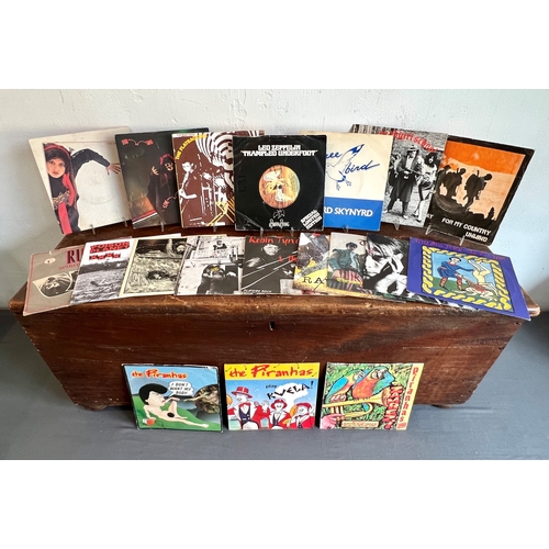 796 - Records: a small collection of 1970s-80s vinyl Rock and Pop 45rpm singles - including Led Zeppelin; ... 