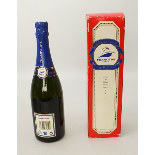 424 - A bottle of commemorative France 98 brut champagne - bottled for the 1998 World Cup, 75cl, in the or... 