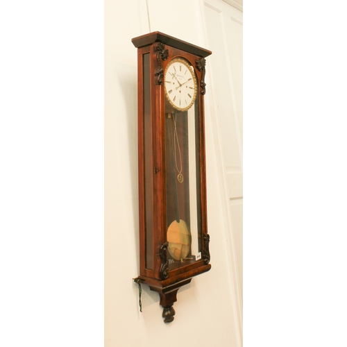 259 - A mid-19th century Austrian Biedermeier grande sonnerie striking rosewood wall regulator - c.1850, t... 