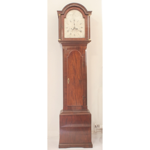 285 - A George III Cornish mahogany eight day longcase clock by Charles Read of Helston - the silvered arc... 