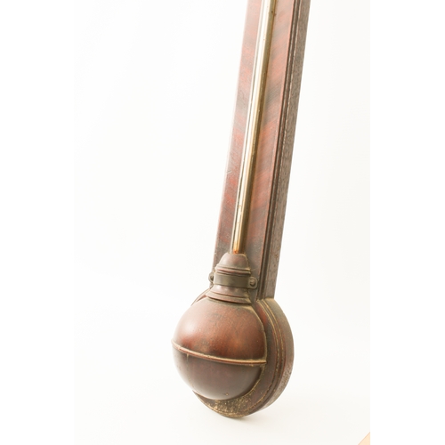 264 - A George III mahogany stick barometer by William Horrod of London - the broken architectural pedimen... 