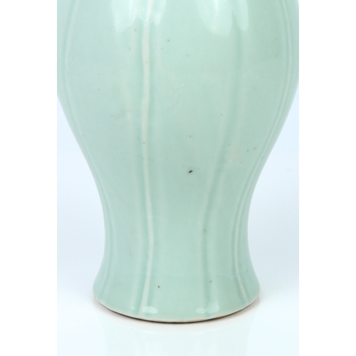 68 - A Chinese celadon glazed porcelain vase - probably Qing Dynasty, 19th century, six character Chenghu... 