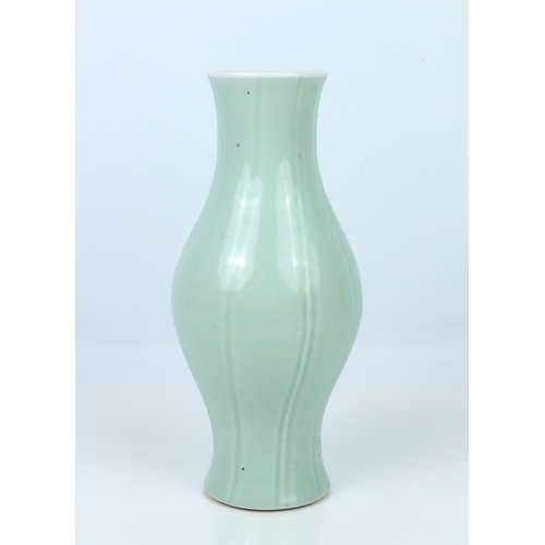 68 - A Chinese celadon glazed porcelain vase - probably Qing Dynasty, 19th century, six character Chenghu... 