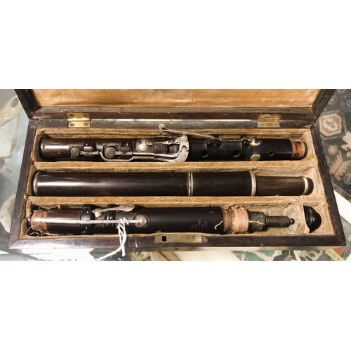 790 - A 19th century cocus wood and silver plated flute by Rudall & Rose - in a fitted rosewood case with ... 