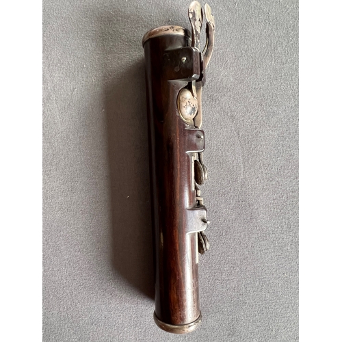 790 - A 19th century cocus wood and silver plated flute by Rudall & Rose - in a fitted rosewood case with ... 