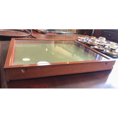 425 - A fine mid-19th century mahogany medal, coin or specimen collector's cabinet - the moulded top over ... 