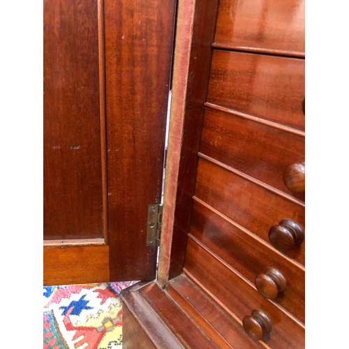 425 - A fine mid-19th century mahogany medal, coin or specimen collector's cabinet - the moulded top over ... 