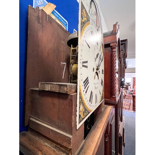 283 - A Regency inlaid mahogany eight day longcase clock with moonphase by Thomas Trall of Brisol - the si... 