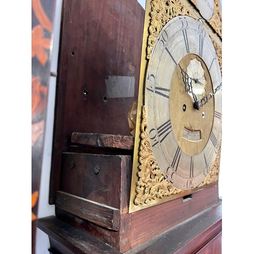 283 - A Regency inlaid mahogany eight day longcase clock with moonphase by Thomas Trall of Brisol - the si... 