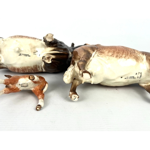 65 - A Beswick Dairy Shorthorn family - comprising a 1504 Bull, Ch. 'Gwersylt Lord Oxford 74th'; a 1510 C... 