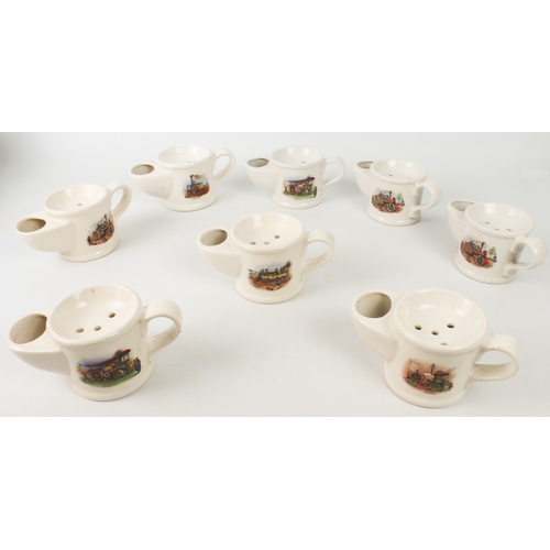 8 - Sixteen shaving mugs - mostly Wade, comprising 8 x steam engines, 3 x Nelson and 5 x cars