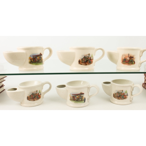 8 - Sixteen shaving mugs - mostly Wade, comprising 8 x steam engines, 3 x Nelson and 5 x cars