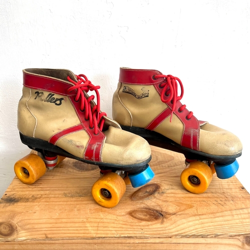 715 - A pair of retro roller skates - Beadle Skates 'Rollers', size 10, in good used condition.