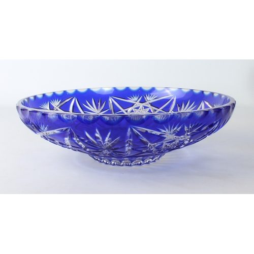 97 - Three pieces:
 an early 20th century moulded glass covered cake plate - 31.75cm diameter; 
 a Bohemi... 