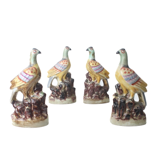 13 - Two pairs of reproduction Staffordshire birds – 25.5cm high.